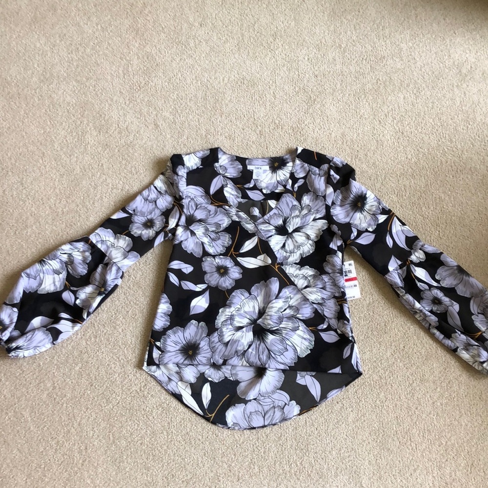 Bar 111 v neck high low floral print blouse